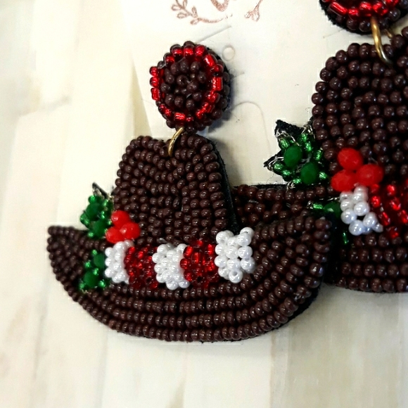 Christmas Seed Bead Cowboy Hat NEW - Picture 3 of 8